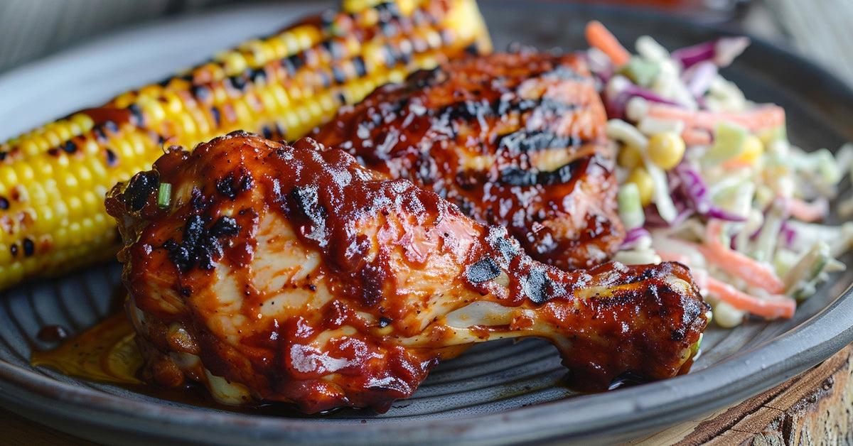 No Sugar BBQ Sauce - Chicken, Corn and Cole Slaw